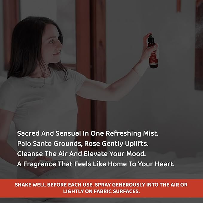 Sacred Element's Palo Santo & Rose Room Spray | Natural Purifying Mist for Energy Clearing, Negativity Release, Spiritual Balance & Aromatherapy | 3.38 Fl Oz / 100ml Non-Toxic Air Freshener