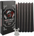 12PCS 10-Inch Black Bleeding Taper Candles,Vampire Tears Taper Candles- Unscented Ideal for Gothic Rituals Halloween, Christmas, Rituals, and Themed Party Decor