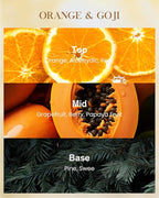 M&SENSE Extra Large Candle Orange Goji Scented, 3-Wick 35oz 150H Long Lasting, Natural Soy Wax Aromatherapy Candle for Stress Relief, Home Fragrance Housewarming Gifts Candle for Home Decor