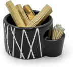 Bursera Onyx Ceramic Bowl, Tree Planted with Every Order, Decorative Bowl with Side Slot for Matches, Smudging Burn Bowl for Sage, Palo Santo, Matchstick Holder, Form for Candles