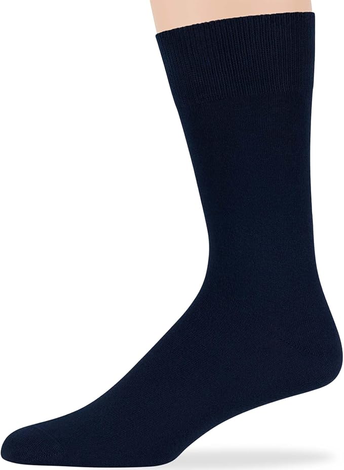 7BigStars Mens Dress Socks – 6 Pairs Crew, Soft Stay Up, Cotton Comfort for Business, Office, Big and Tall, Breathable