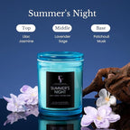 Summer's Night Scented Candle, 2-Wick Luxury Soy Wax Candle, 9 oz Aromatherapy Candle Home Fragrance Candles Gift
