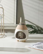 Palo Santo Holder Burner, Handcrafted Ceramic Incense Holder Burner and Ash Catcher for Palo Santo Sticks or sage Bundles, Smudge Bowl, Meditation Home Decor (White Yellow)