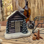 Log Cabin Incense Burner with Smoking Chimney, Resin Christmas Log Cabin Incense Cone Burner, Snowy Winter Rustic Aromatherapy Incenses Holder, Home Tabletop Christmas DecorIncense Burner(2PCS)