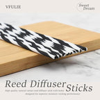 VFULIE 100PCS Reed Diffuser Sticks, 10 Inch Natural Rattan Wood Sticks Essential Oil Aroma Diffuser Sticks Refill Replacement for Aroma Fragrance (Spiral Black and White)