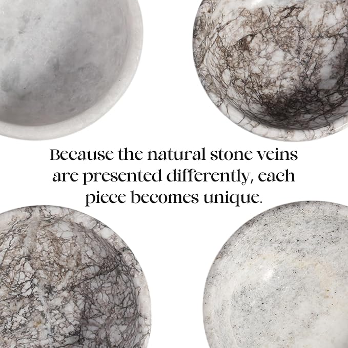 Koville Natural Marble Incense Holder, Incense Holder for Sticks with 9 Holes, Handmade Incense Burner Ash Catcher for Meditation Yoga SPA, Balsam Fir/Palo Santo/Sage/Cone (Gris Lido)