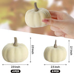 Artgar Pumpkin Decor - White Pumpkin - 10 PCS Mini Pumpkins Harvest Set - Beige Foam Pumpkins for Home Decor DIY, Table, Halloween, Fall, Thanksgiving Decorations