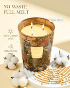 M&SENSE Roasted Coffee Scented Candle, 3 Wick Soy Natural Wax Candles, 35oz 150H Long Lasting, Stress Relief Home Fragrance Housewarming Gifts