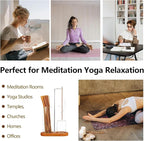 2 in 1 Incense Holder for Sticks(Height Adjustable), Anti-Ash Flying Insence-Sticks Burner with Glass Incense Holder Organizer for Meditation Yoga Spa Home Decor Sage (Silver Metal Rod)