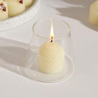 Natural Beeswax Candles 12 Pack, Hand Rolled Bee Themed Candles - 3.5 Hours Burn Time Each, Smokeless and Dripless for Home Decor, Party Favors, Gifts