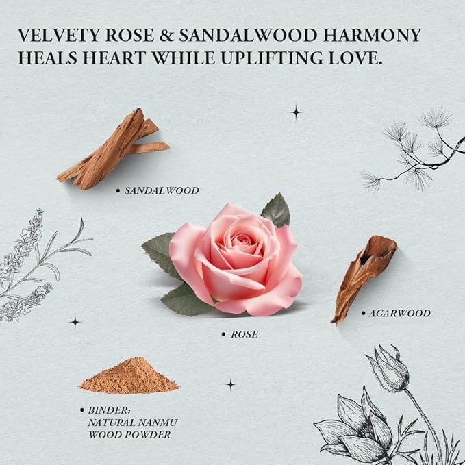 Love & Self-Care - Innergy Rose Incense Sticks, Luxury Floral Blend Self-Care Gift Incense