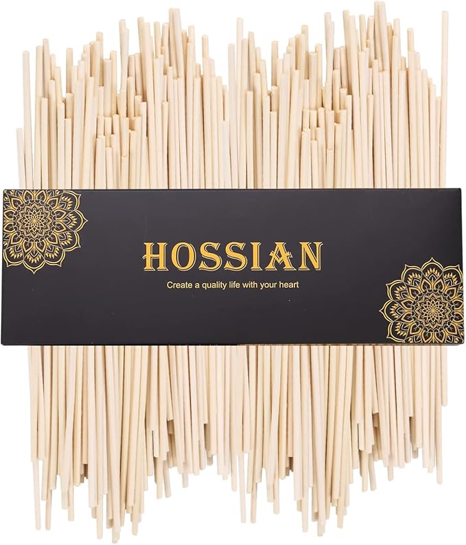 HOSSIAN 10inch Reed Diffuser Sticks- 100PCS Natural Rattan Wood Sticks Essential Oil Aroma Diffuser Sticks Refill Replacement for Aroma Fragrance