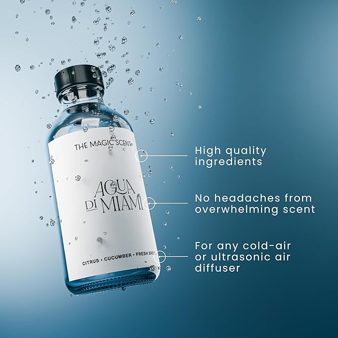 Aqua di Miami Diffuser Oil - Hotel & Home Luxury Scents - Diffuser Oil Scents for Home Designed for Use in All Diffusers - 16.9 fl oz, 500 mL