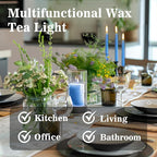 Blue Tea Lights Candles Set - MAQIHAN 25pcs Tealight Candles Votive Soy Candle with Cotton Wick for Home Decoration, Wedding, Emergencies, Shabbat