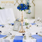 NUPTIO Flower Ball Arrangement Bouquet - 10 Pcs 9.5 inch Diameter Royal Blue Fake Flowers Roses Balls for Centerpieces Tables - Artificial Rose Arrangements for Wedding Centerpiece Table Decorations