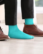 Feraricci Solid Color Casual Dress Socks for Men - Colorful & Comfortable Crew Socks