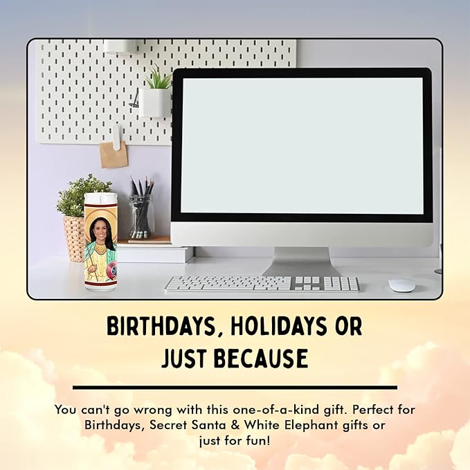 Meghan Markle Celebrity Glass Jar Candle – Handmade Soy Wax Votive Candle – Unique Gift for Britsih Royal Family Lovers – Duchess of Sussex Home Decor Collectible for Prince Harry Fans