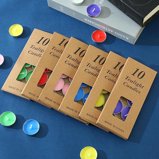 Tea Candles Wedding 10 Pack Party and Home Decoration Votive Parties Tealight Small Wishing Bulk with 1.5-2 Hours Extended Burn Time Mini for Birthday Emergency Family (Yellow)