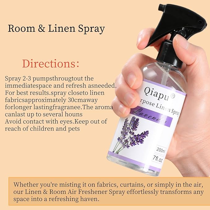 Lavender & Green Tea Linen Spray – Natural Air Freshener Mist for Pillows, Sheets, and Fabrics with Essential Oils for Relaxation and Sleep 2PCS