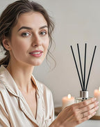 200 Pcs Black Reed Fiber Diffuser Sticks,Diameter 3.5mm, Length 190mm (7.48 inches), Suitable for Various Essential Oils and Perfume, Lasting, Stable and Diffusing Fragrance