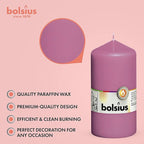 BOLSIUS 8 Pink Pillar Candles - 2.75 x 5 Inches - Premium European Quality - Individually Wrapped - 43 Hours Burn Time - Dripless & Smokeless - Unscented Dinner, Wedding, Party, & Restaurant Candles