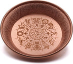 Copper Offering Prayer Ritual Bowl - Carving Twelve Tonstellations Brass Decorative Plate Great for use Smudging, Incense Burner Holder,Candle Dish, Ash Catcher,Jewelry Dish,Keys Basket