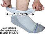 Loose Fit Stays Up Men's and Women's Casual Lower Cut Socks (Pack of 3) Made in USA, Cushioned Sole