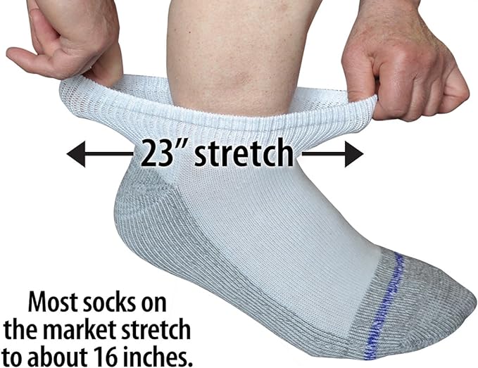 Loose Fit Stays Up Men's and Women's Casual Lower Cut Socks (Pack of 3) Made in USA, Cushioned Sole