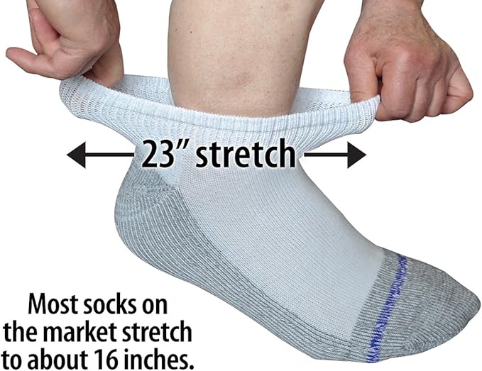 Loose Fit Stays Up Men's and Women's Casual Lower Cut Socks (Pack of 3) Made in USA, Cushioned Sole