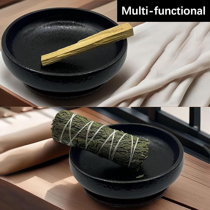 4 in 1 Natural Marble Incense Holder,Incense Holder for Sticks with Adjustable Angle, Incense Stick Holder with Ash Catcher,Stick Incense Burner,9 Holes Suitable for Most