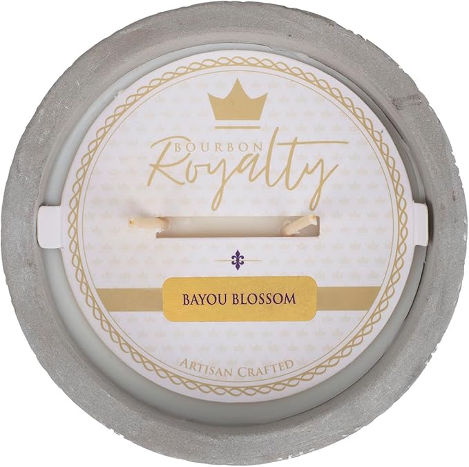 Classic Damask Pattern Large 16 Ounce Stone/Wax Scented Votive Jar Candle for Home or Office, Bayou Blossom