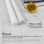 New Burning Formula Unscented Dripless 10-Inch Taper Candles Set of 12 - White, for Wedding, Dinner - Smokeless, Long Burning - Hand Poured, Colored Tall Candlesticks - Blancas