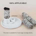 ZenBless 4 in 1 Incense Burner Holder, Palo Santo Holder, Sage Holder for Burning, Incense Holder for Sticks, Candle Holder, Ceramic Ash Catcher Tray for Meditation Yoga Room Home Decor (White)