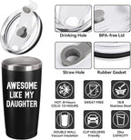 Father's Day Dad Gifts from Daughter – 20oz Navy Blue Stainless Steel Tumbler | Birthday & Christmas Gift for Bonus Dad Husband Father Coffee Mug