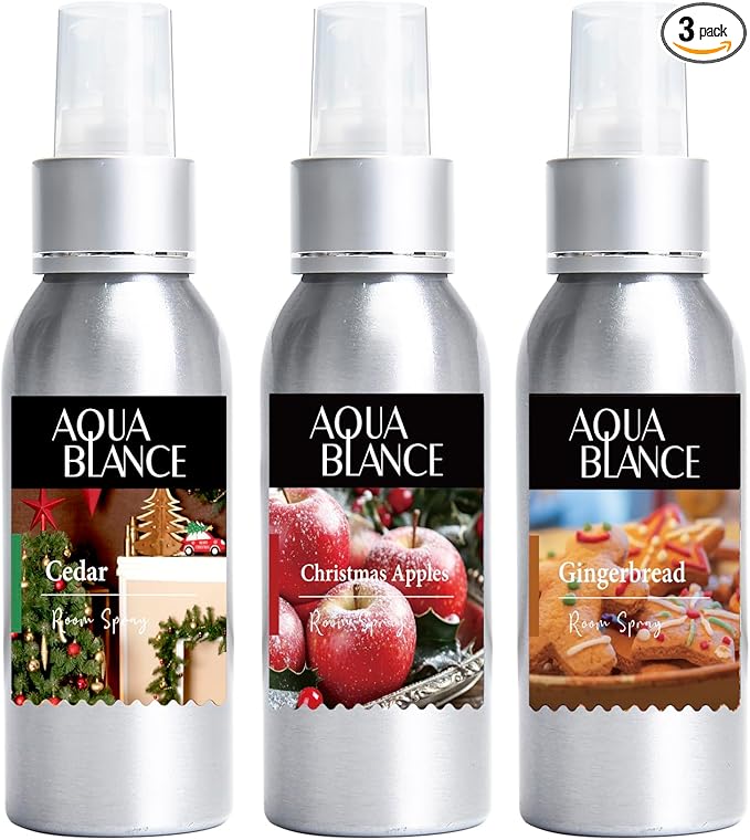 Fragrant Room Spray, Cedar, Apples, Gingerbread, 3 x 3.4 fl oz, Air Fresheners Odor Eliminator for Home, Bathroom, Concentrated Room Spray