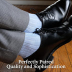 Merino Wool Dress Socks for Men – Over-the-Calf, Ribbed Wool Dress Socks for Size 8-12 – Breathable, Reinforced Heel and Toe