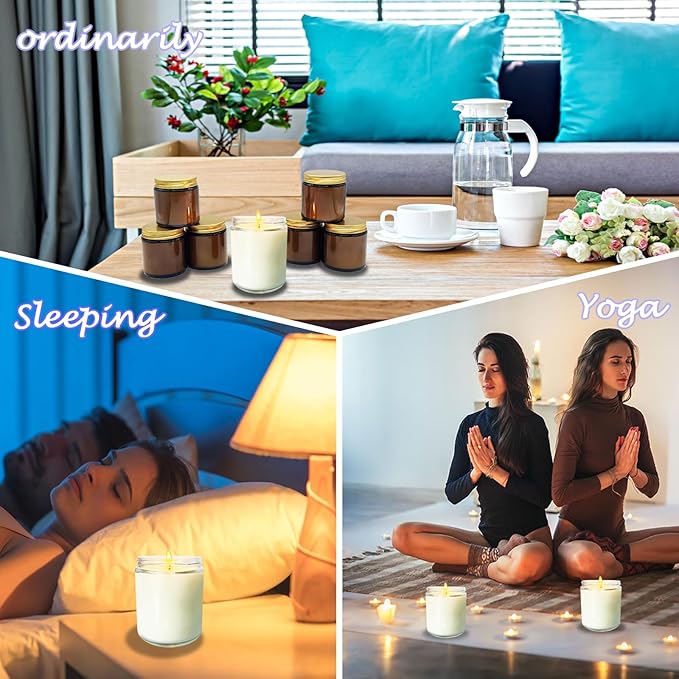 12 Pcs 8 Oz Bulk White Soy Candles,Vanilla Scented Candles Set,Bulk Aromatherapy Candle,Great Stress Relieving Scented Candle for Girls as a Gift for Birthdays, Weddings and More!