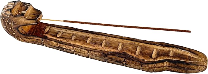 S.B Arts Dragon Incense Holder, Wooden Incense Ash Catcher, Incense Burner, Incense Stick Holder Backflow, Home Decor Accessories, Yoga Meditation Incense Stand - 12 X 2.0 X 2.5