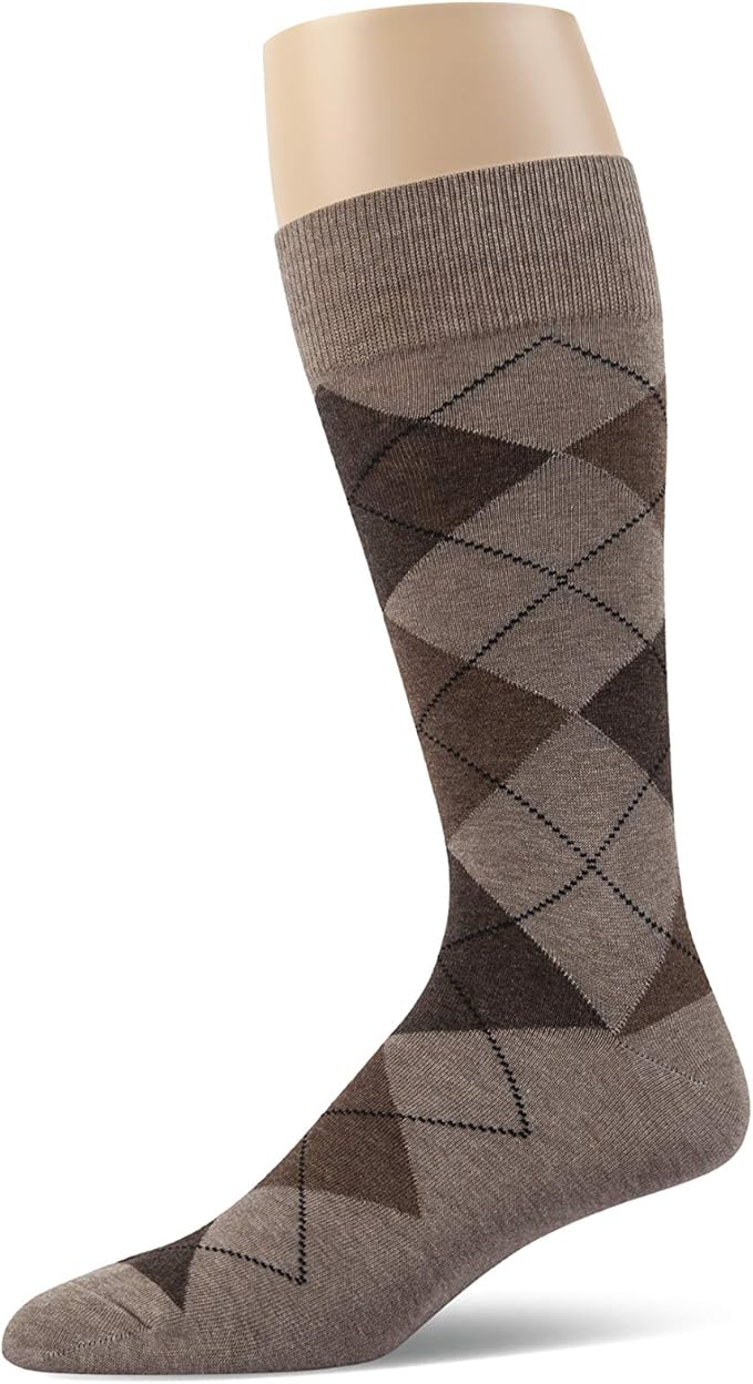 Men’s Argyle Dress Socks, Combed Cotton, Pack of 3