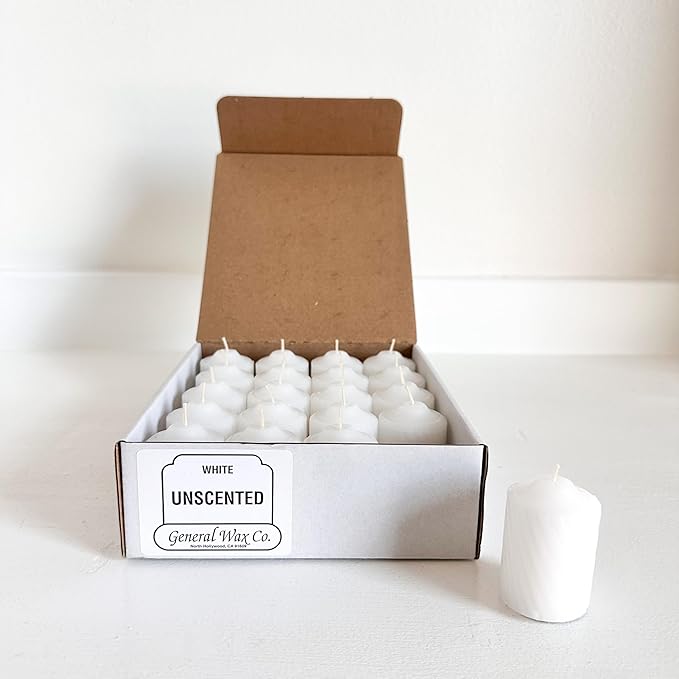 Unscented Votive Candles, Clean-Burning Votive Candles, Long-Lasting 14-16 Hour Burn Time, Ideal for Weddings, Home Décor, Spa, and Events, Made in USA, Box of 120, White