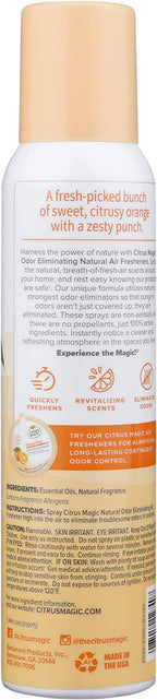 Citrus Magic Odor Eliminator Air Freshener Spray for Home, Orange Blast, 3-Ounce, Pack of 3