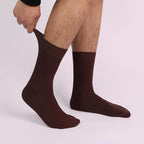 SERISIMPLE Men's Dress Socks - Bamboo Viscose Thin Ribbed Knit, Silky & Soft, Lightweight Business Crew Socks 5 Pairs