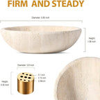 Travertine Incense Holder 2PCS, Natural Marble Incense Holder for Sticks with 9 Incense Holes, Sturdy Incense Burner Ash Catcher, Ideal for Meditation, Relaxing