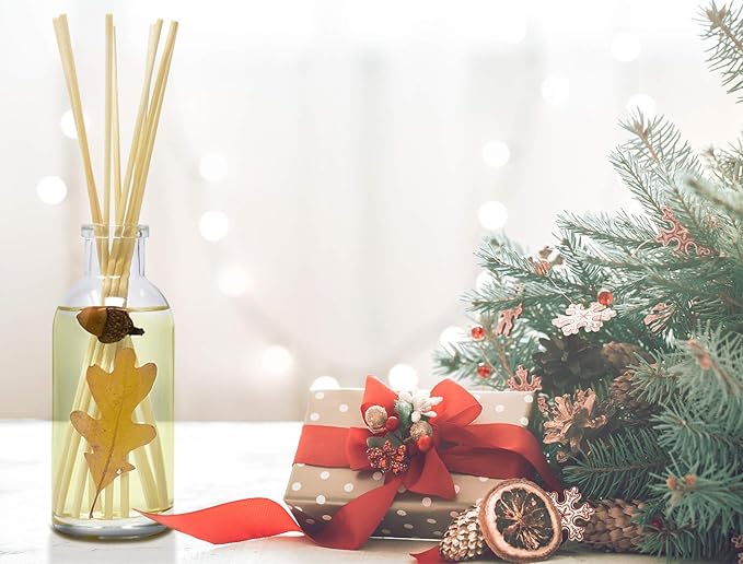Urban Naturals Autumn Night Reed Diffuser Refill Oil with Free Set of Reed Sticks. Woodsy Fall Scent – Cinnamon, Nutmeg, Clove, Apple, Cedar & Sandalwood, 4 oz