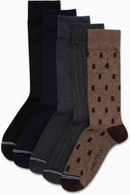 Nautica Mens Dress Socks - 5 Pack Breathable Comfort Stretch Crew-Length Work Socks for Men for Business Formal Wear (6-12.5)