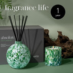 LAFCO New York Absolute Collection Reed Diffuser, Star Jasmine - 15 oz - Up to 1 Year Fragrance Life - Reusable, Hand Blown Glass Vessel - Nylon Reeds - Made in The USA