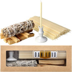 Danilovo Smudging Kit – 5 Palo Santo Sticks, 1 White Sage Smudge Stick, 50 Beeswax Taper Candles & Ceramic Candle Holder Set for Meditation, Cleansing, and Spiritual Practices