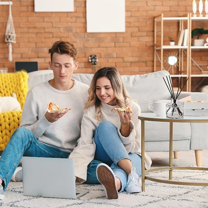 HOSSIAN 50pcs Reed Diffuser Sticks- Black Fibre Reed Diffuser Sticks-Thick Diffuser Reeds Sticks - Diffuser Sticks for Diffuser Oils Fragrance Refill - Fibre Reeds for Diffusers(Black7.5/19cm)