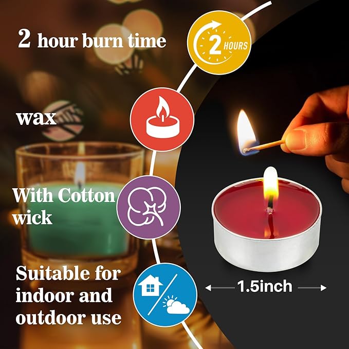 Mixed Color Tea Lights Candles Bulk - 25pcs Mini Votive Tea Lights Shabbat Candles Soy Candle Mini Candle with Cotton Wick for Home Decoration,Wedding, Emergencies