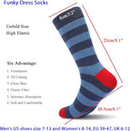 DRASEX Men's Dress Socks Funky Colorful Pattern Cotton Novelty Casual Crew Socks